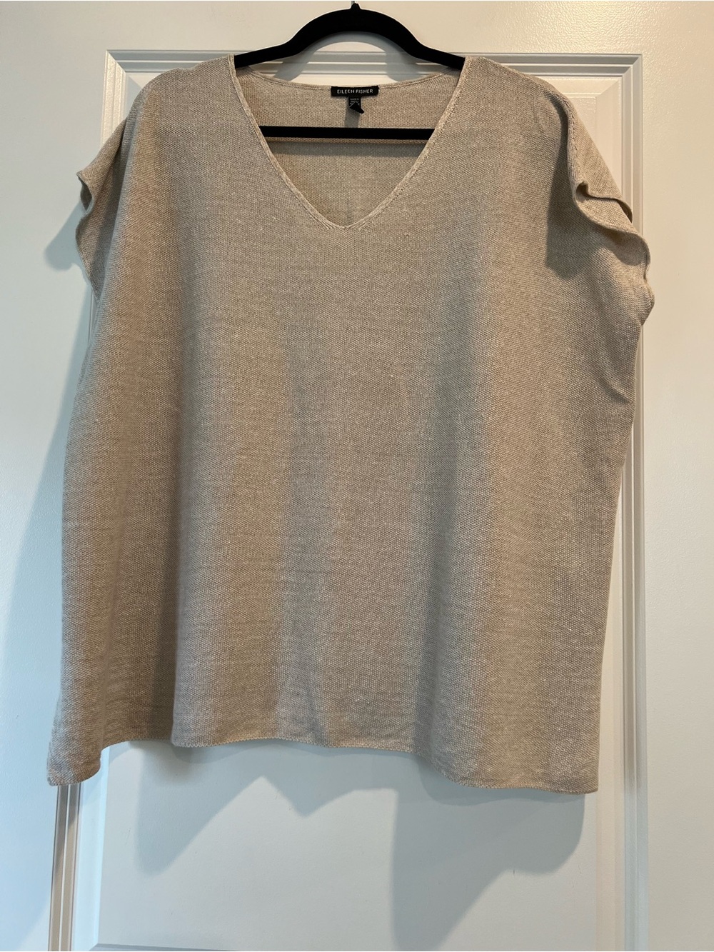 Eileen Fisher Organic Linen Cotton V Neck Top
